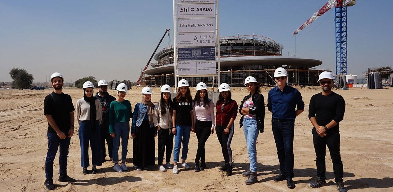American University of Sharjah students tour Aljada jobsite