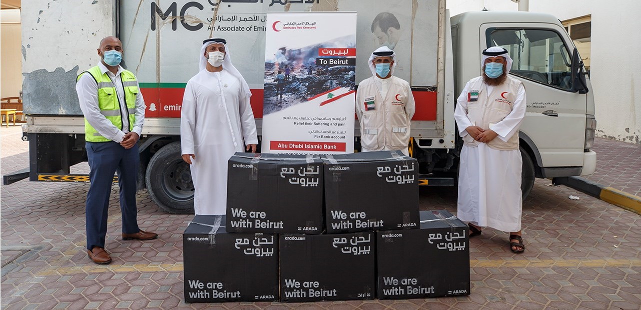 Arada donates to Sharjah’s ‘Salam Beirut’ initiative and organises 65 tonnes of food relief for Lebanon