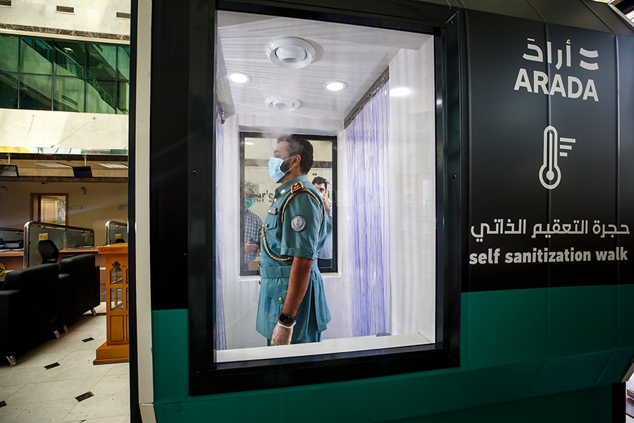 Arada donates sanitation gates to help Sharjah emergency service