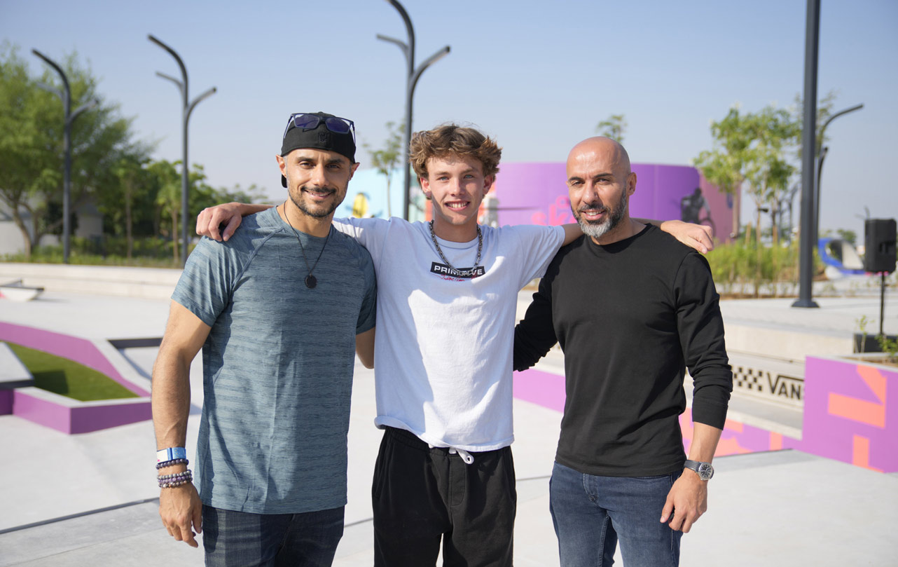 Olympian star helps launch the Middle East’s largest skate park at Sharjah megaproject Aljada